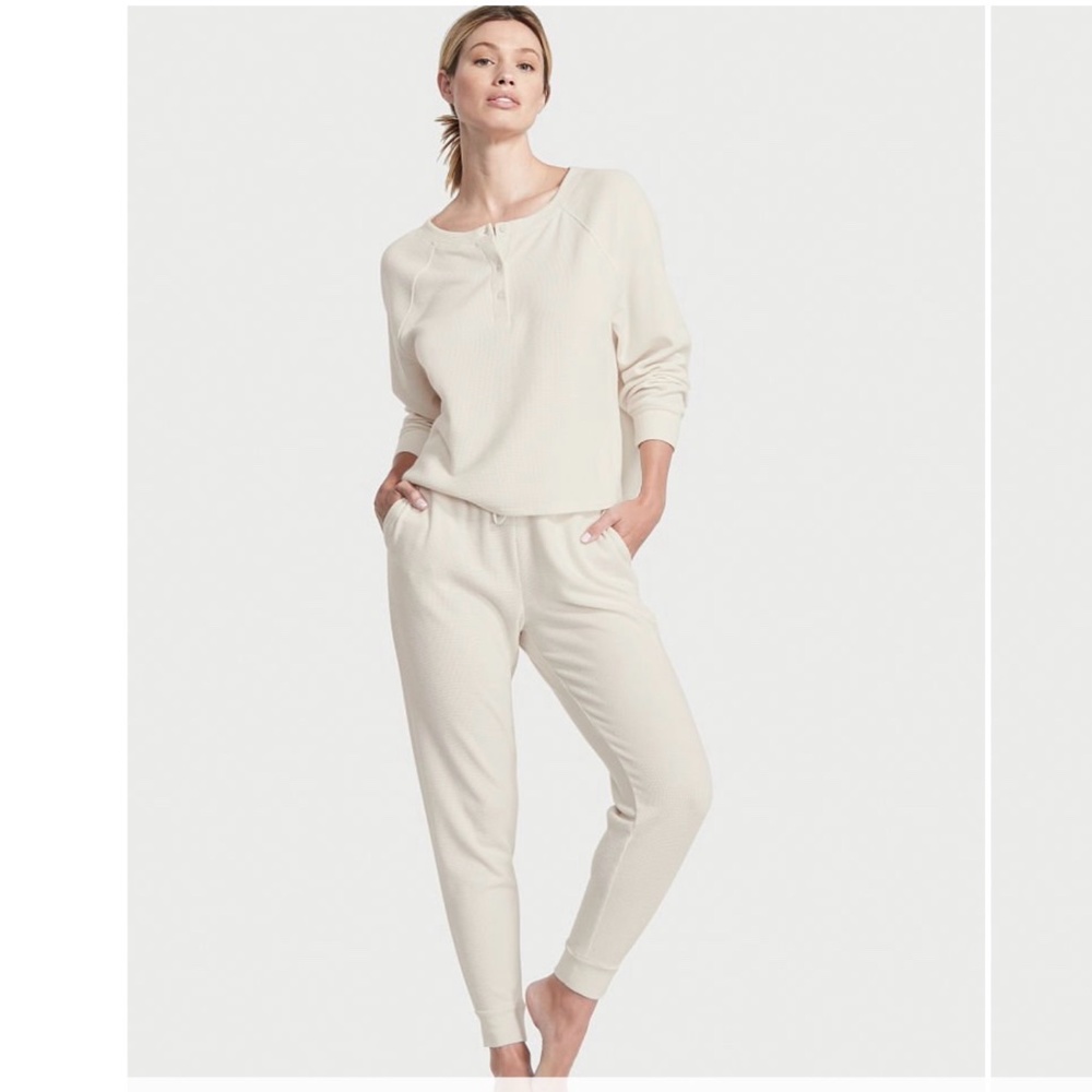Victoria’s Secret Glow Waffle Henley Jogger Set